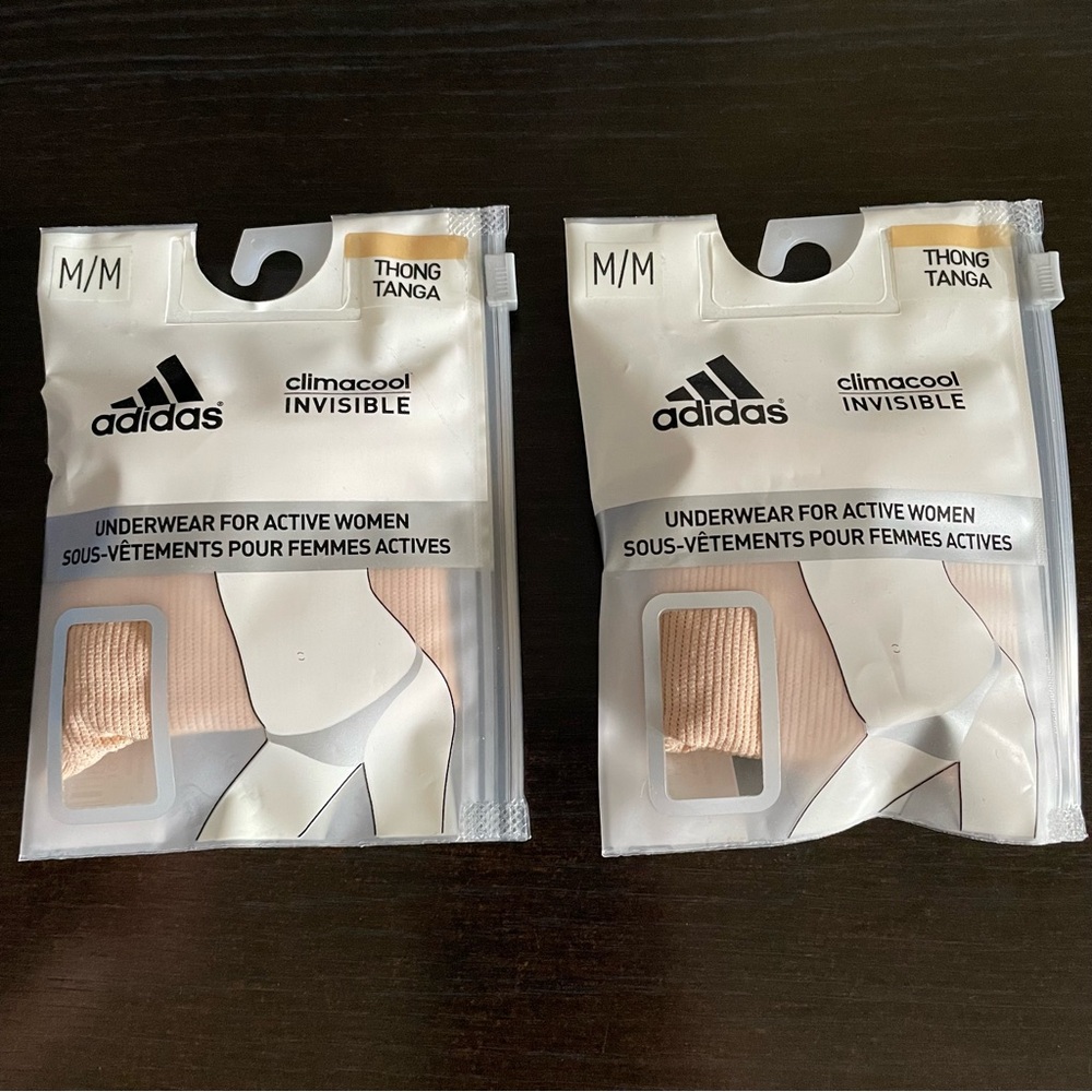 New Adidas medium Climacool invisible thong underwear set NWT